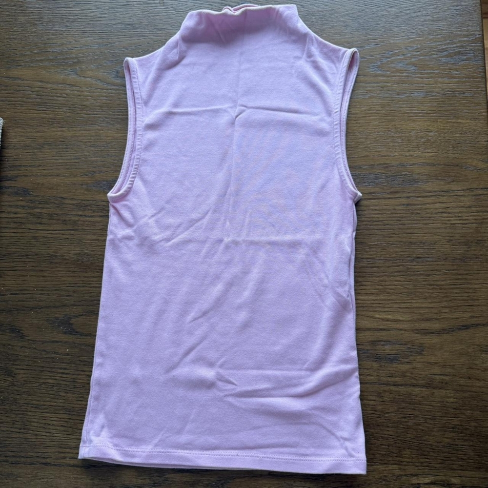 Zara Pink Tank Top with Mandarin Collar